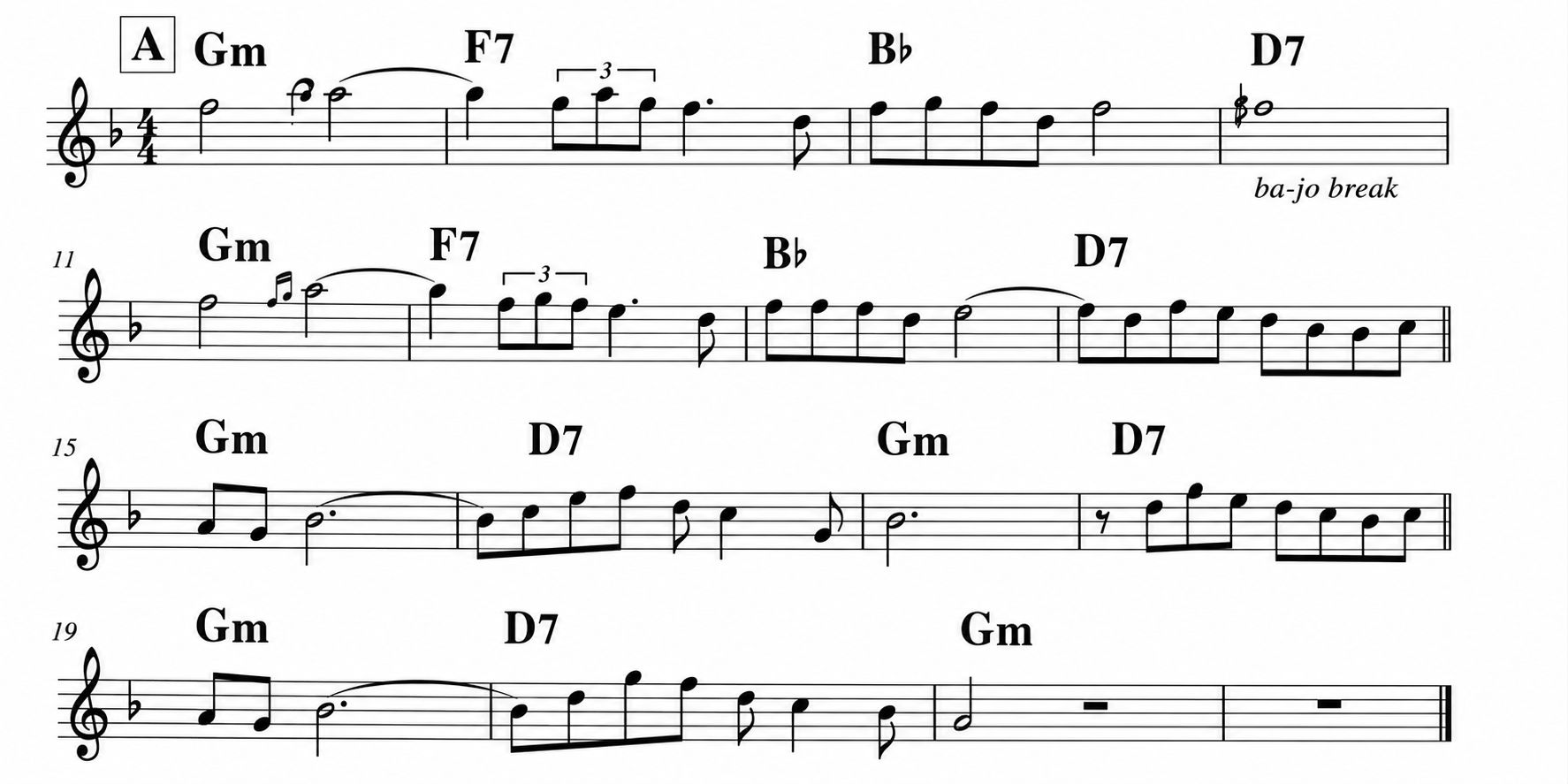 Fragmento musical de la primera sección de «Atahualpa»