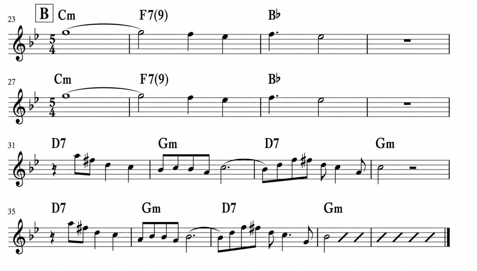 Fragmento musical de la primera sección de «Atahualpa»
